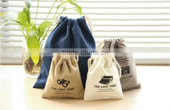 Gift wholesale cotton fabric drawstring cotton bag