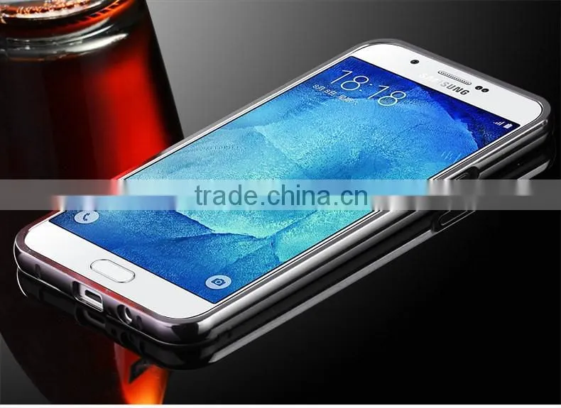 Mobile Phone Aluminum Bumper Mirror Back Cover Case For Samsung Galaxy A3
