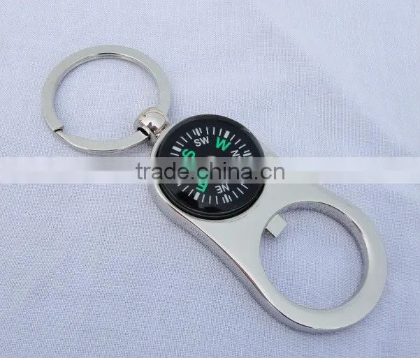 Pocket Metal Key Chain Compass with Beer Bottle Opener,Promotion Beer Bottle Opener