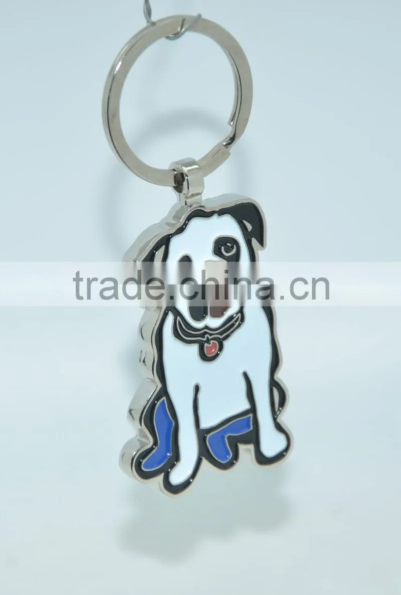 Promotional metal animal keychain dog key ring and animal shaped keychain