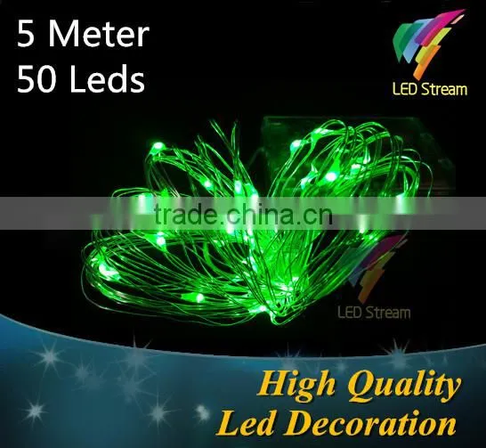 3AA Battery Operated Green 5 meter led garland lights