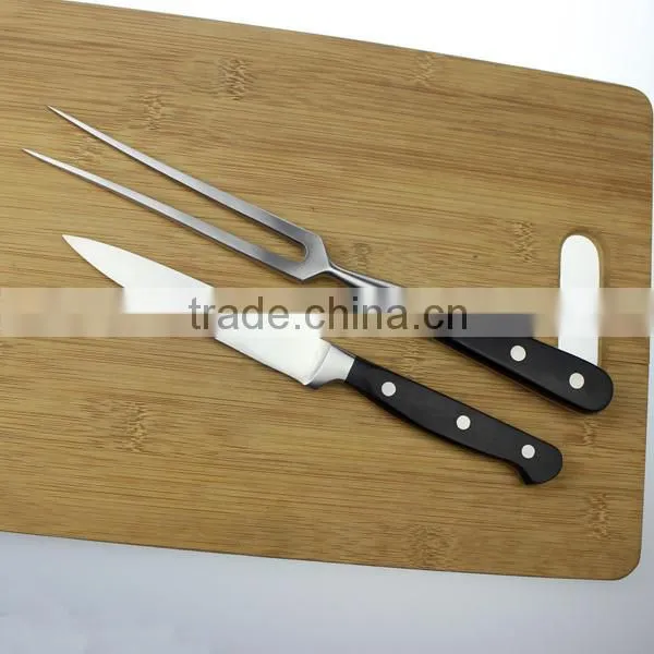 BLACK HANDLE KNIFE AND FORK SET