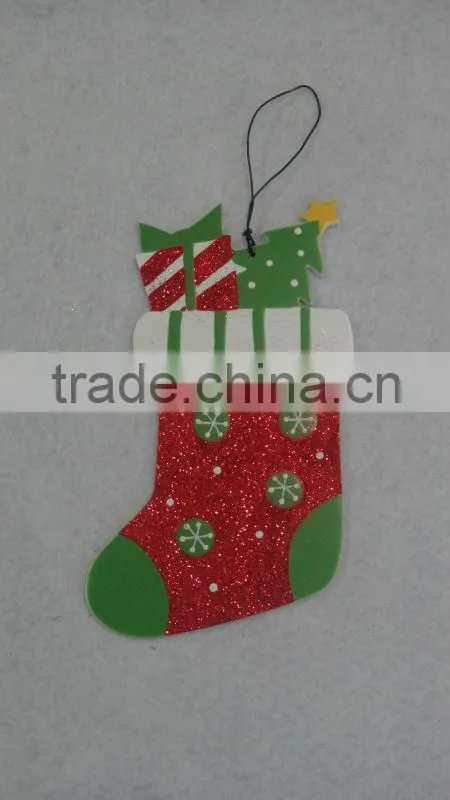 Christmas sock hanging ornament,X'mas pedent