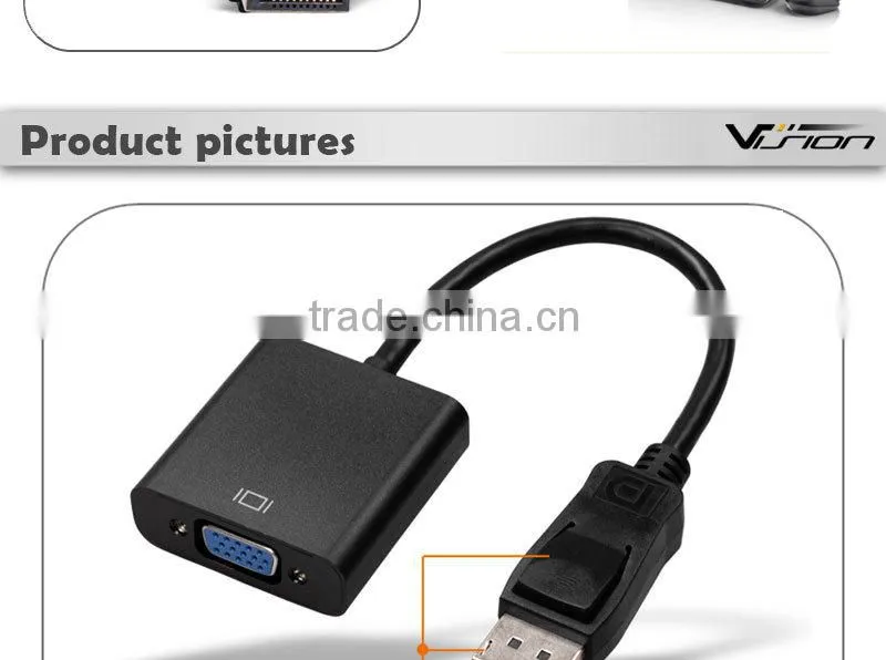 2016 new arrival display port to vga adapter