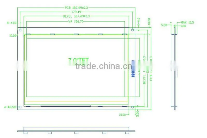 tft 7 inch lcd display (1024X600)