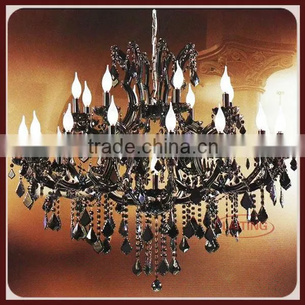 Black Iron Candle Crystal Chandelier & Pendant Light