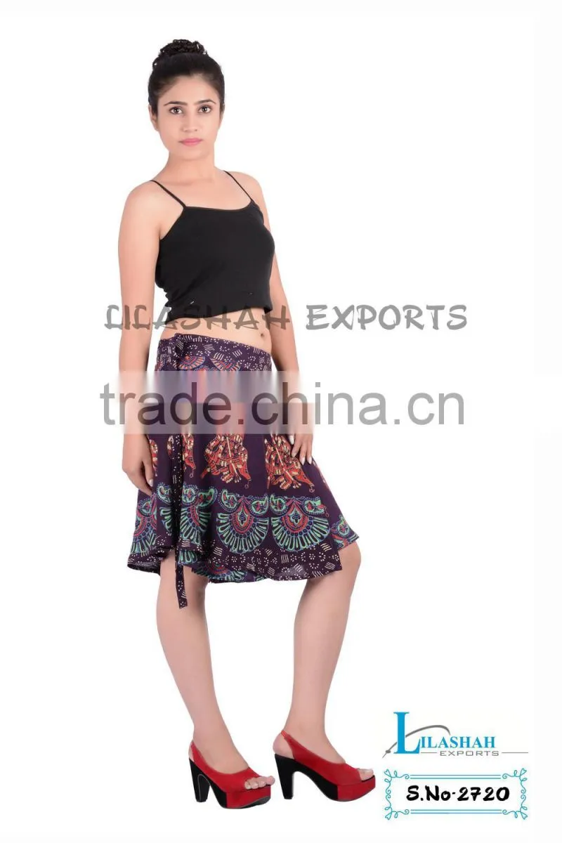 2720 Rayon Mandala Block Printed Mini Skirt Garments ladies fashion skirts woman skirt suit long rayon skirts