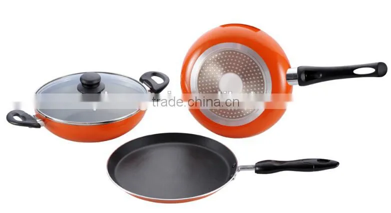 Aluminium press non-stick coating kitchen cookware sets