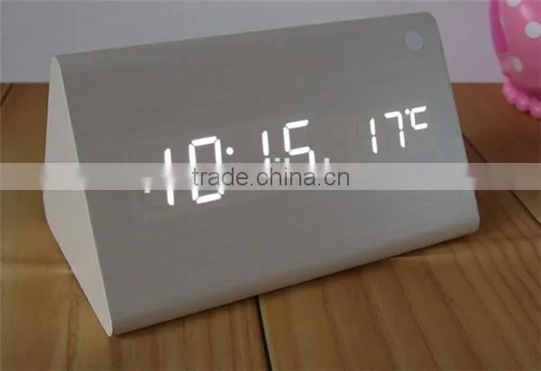 low price wooden alarm clock for gift clock