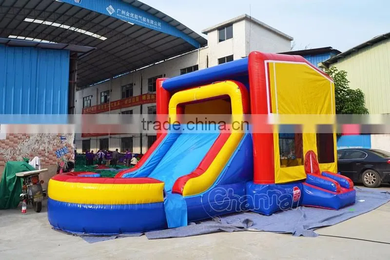 cheap inflatable themed bouncer wet/dry combo for kids