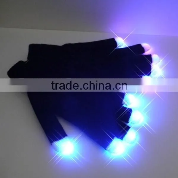 2016 fashion halloween led gloves,novelty light up white gloves