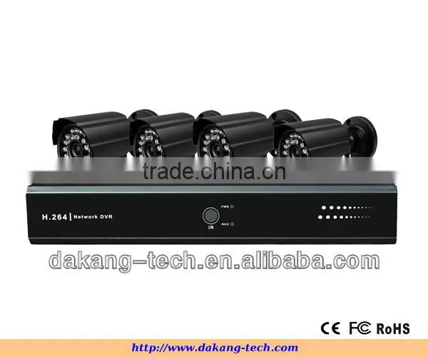4ch dvr kit, CMOS 800tvl bullet camera,p2p cloud DVR kit system