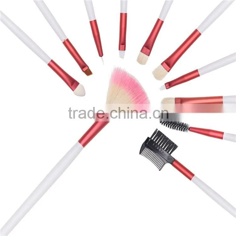 New White Handle Makeup Brushes Set 20 pcs Professional Make Up Tool Kit With Pink Pouch