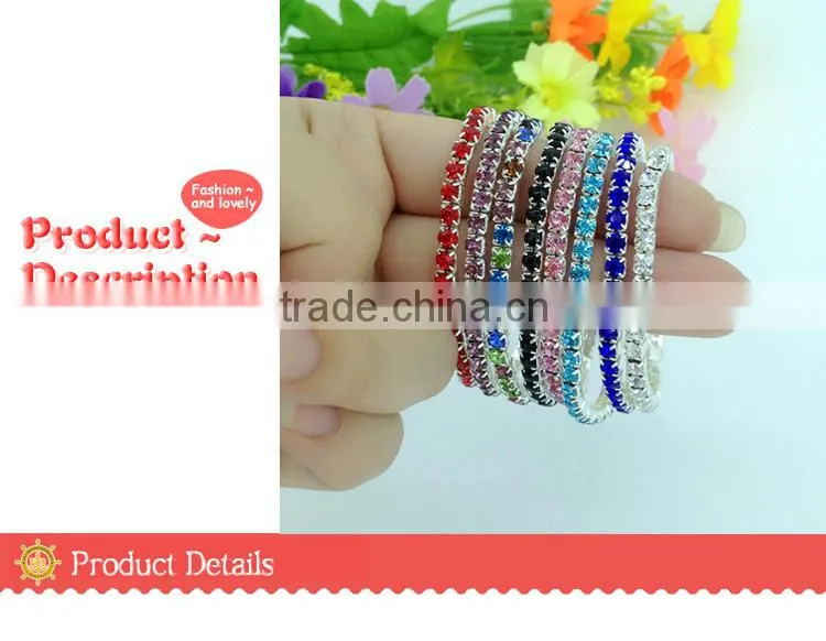 ss>>>2015 hot sale children cute bracelets multicolor crystal tennis bracelets