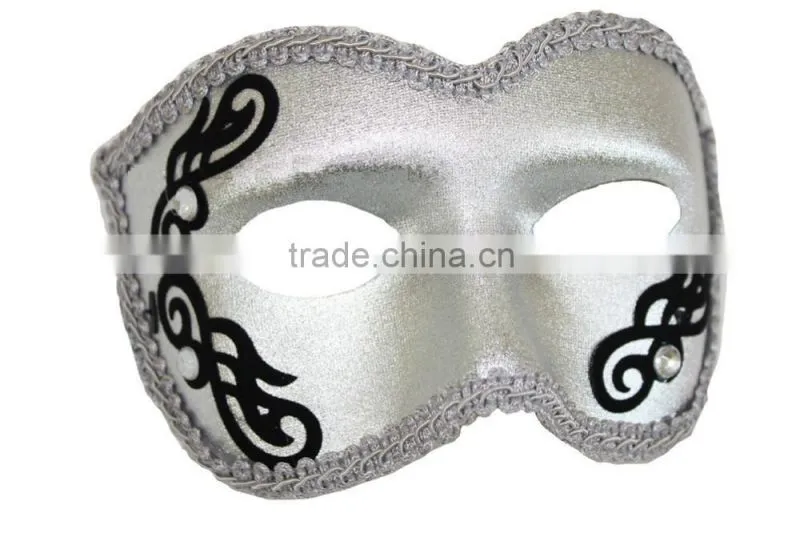 Ciro Men's Silver Decorated Masquerade Ball Mask Venetian Mask for men