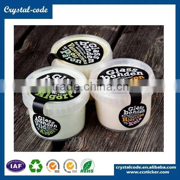 Various materials with yellow glassine paper self adhesive label