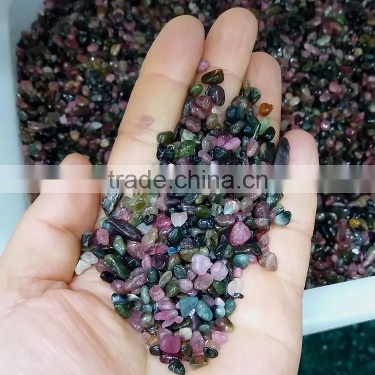 wholesale Natural crystal Tourmaline gravel crushed tumbled stone for home decor