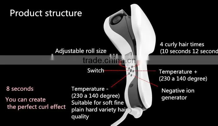 2015 Newest! Negative ion Digital auto hair curl, Magic hair curler, LCD Automatic hair curler, skype/anna294913768