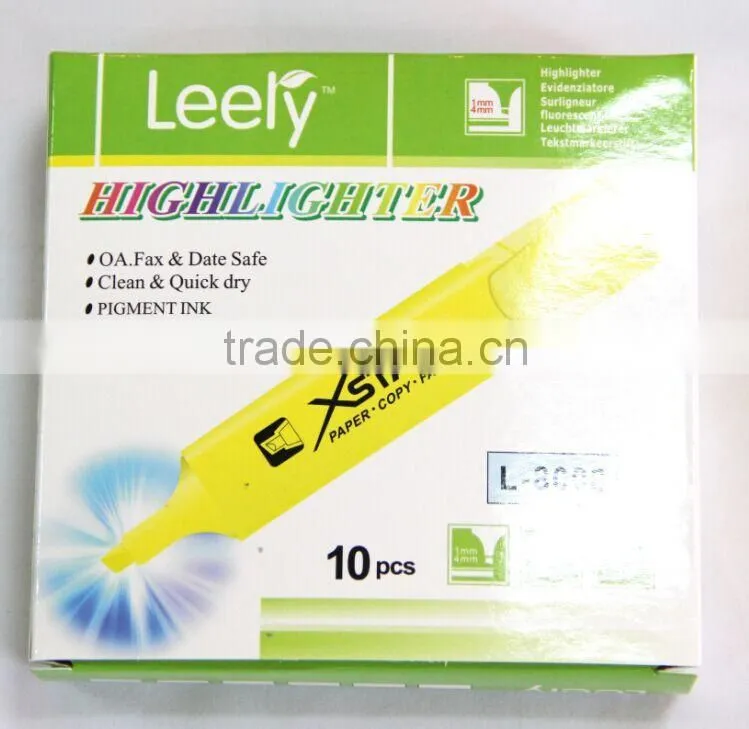 normal size multi-color flat barrel highlighter pen