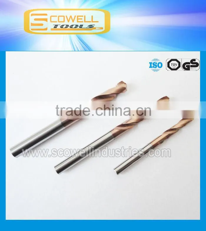 HRC 55 Tungsten carbide drill bits Micro Grain Altin coated for processing harder steel