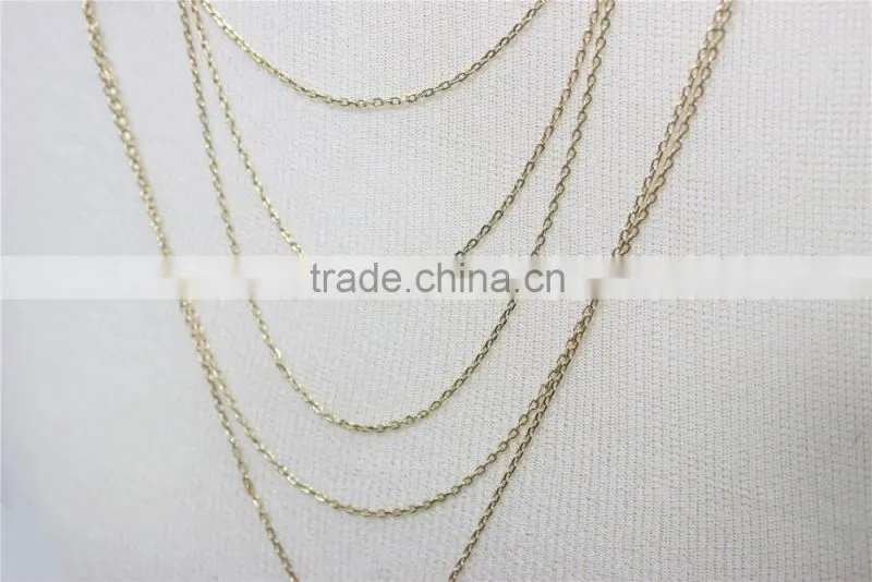 Triangle Layered Necklace Gold Smooth Surface Metal Necklace 2016 Fashion Style Wholesale