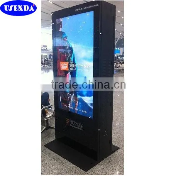 42 55 65 inch Stand touchscreen electronic lcd outdoor signs advertising display with IP65 enclosure