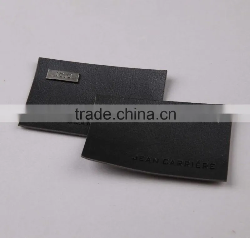 Personalised Embossed PU Leather Patches with Metal