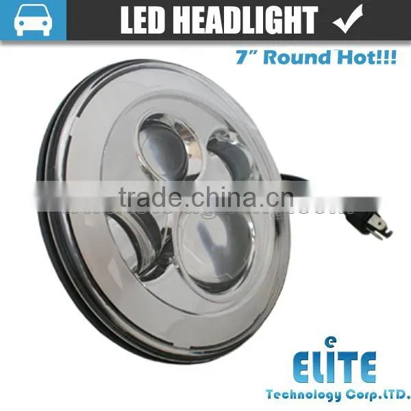 7" round led headlight for jeep truck suv with hi lo beam
