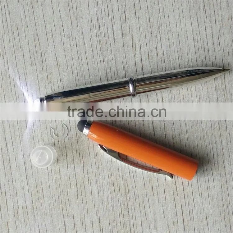 New products on china market multi funtion pen with metal cap and light