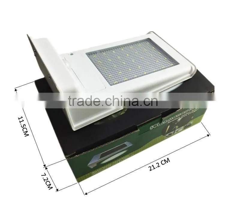 35 led aluminum pad ip65 380LM PIR sensor + Light control+weak light solar led outdoor wall light