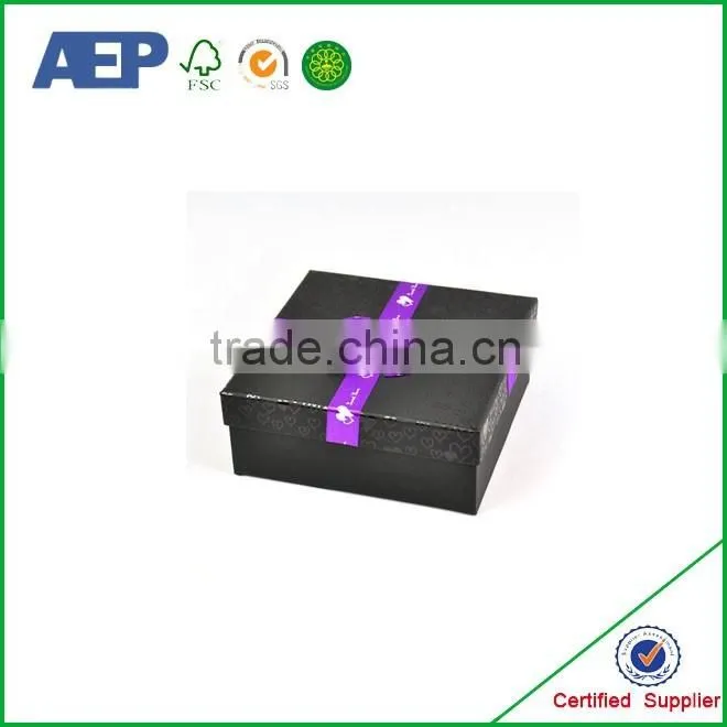 New design Costom made black color cardboard shoe boxes