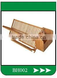 BH005/Hanger Bamboo Flatware Dish Rack Holder Accessory with Metal Utensil Clips