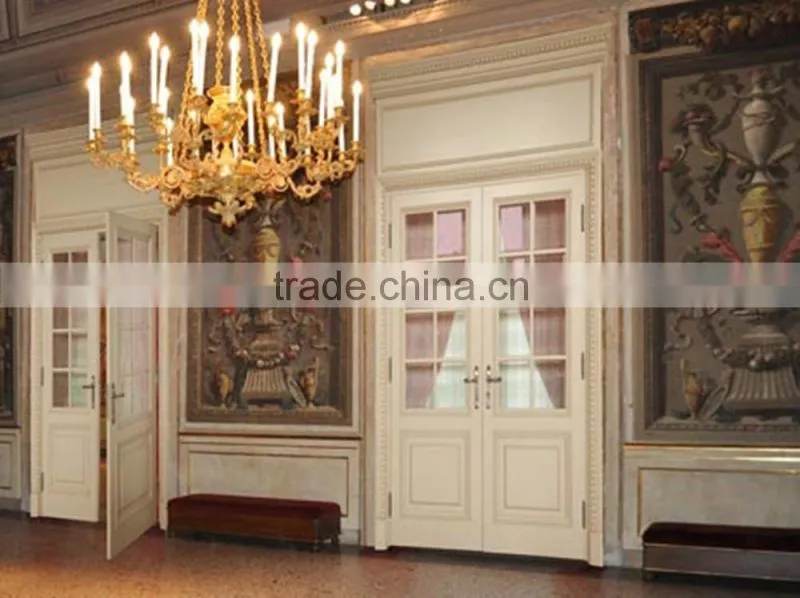 White balcony wooden glass door