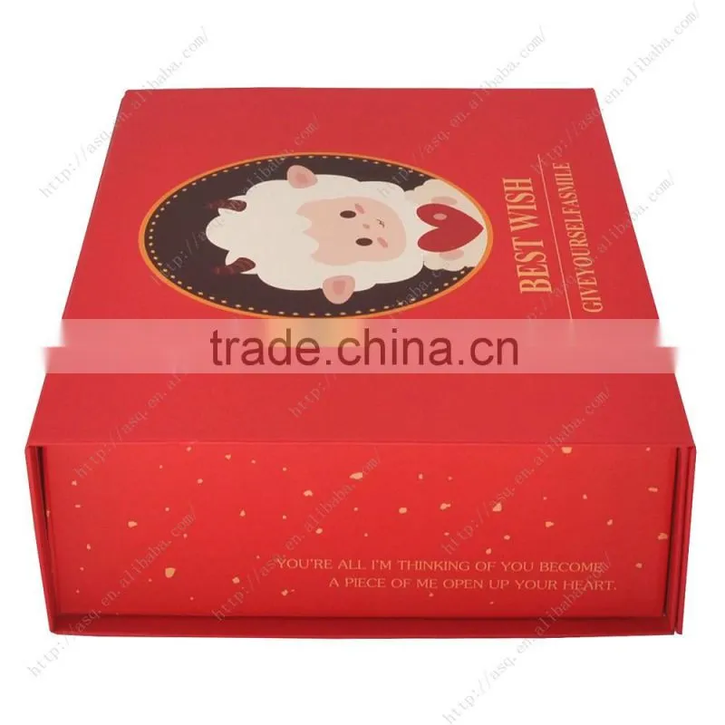 chinese red foldable magnetic closure gift paper box
