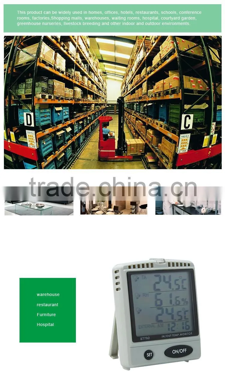 AZ87792 External Probe Digital Indoor Outdoor Thermometer Hygrometer With Alarm