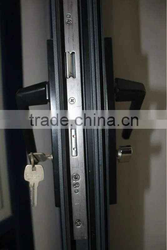 Double sides latch French swing door