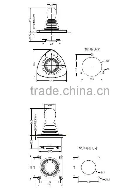 YJ500 industrial control rod wireless pc joystick