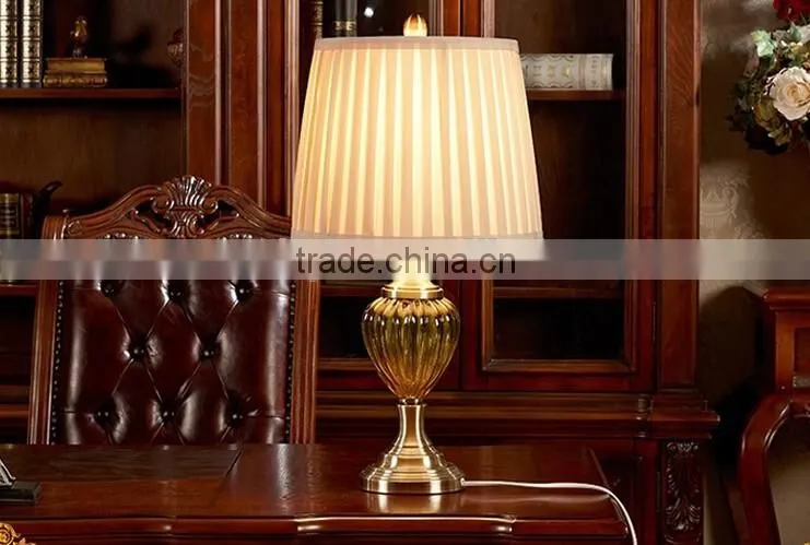 Metal Base Ceramic Body With Fabric Lampshade Modern Desk Lamp Bedroom Living Room Dining Room Table Lamp