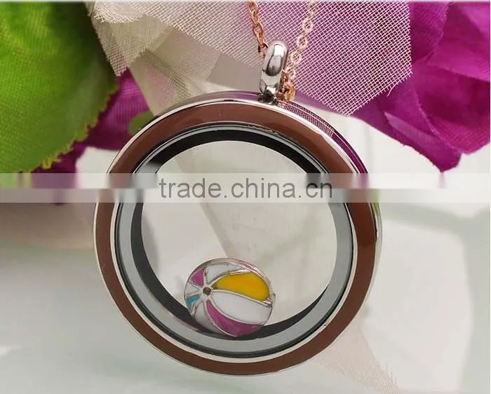 chocolate enamel lockets floating charm