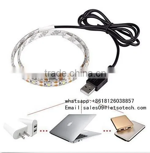 CE ROHS approved led tape IP65 Waterproof 5V usb powered led strip 500mm flexible light white/Red/Blue/Green 2 years warranty