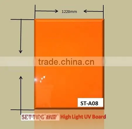 E1 Formaldehyde Emission Standards and First-Class Grade 9mm Popular Selling High Gloss UV Board UV MDF Board for Decoration
