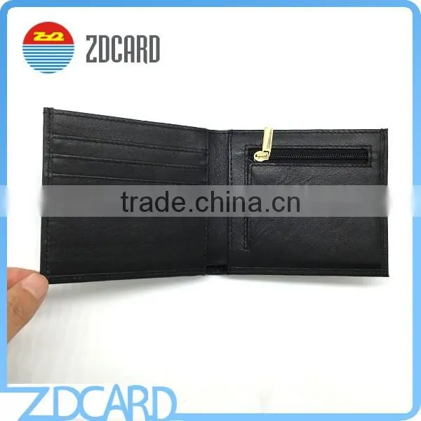 Custom Black RFID Blocking Leather Wallet for Man