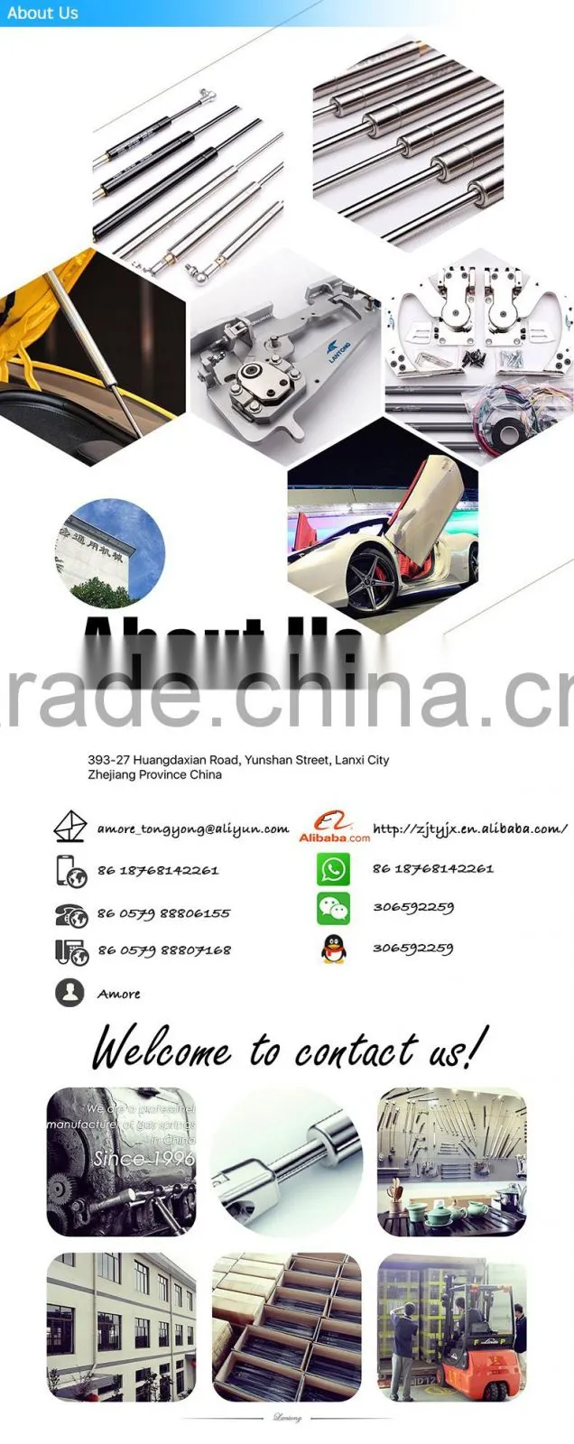 New Arrival Compression Spring Extension Adjustable Durable Gas Spring Piston Rod