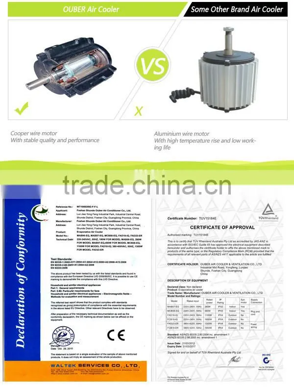 Portable evaporative air cooler centrifugal air cooling
