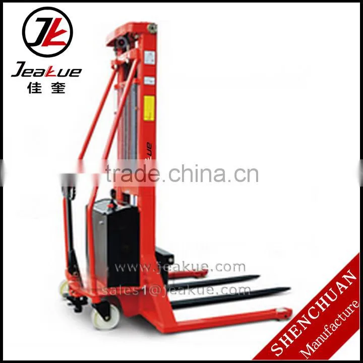2015 Newest 1.5Ton Semi Electric Stacker With Adjustable Fork