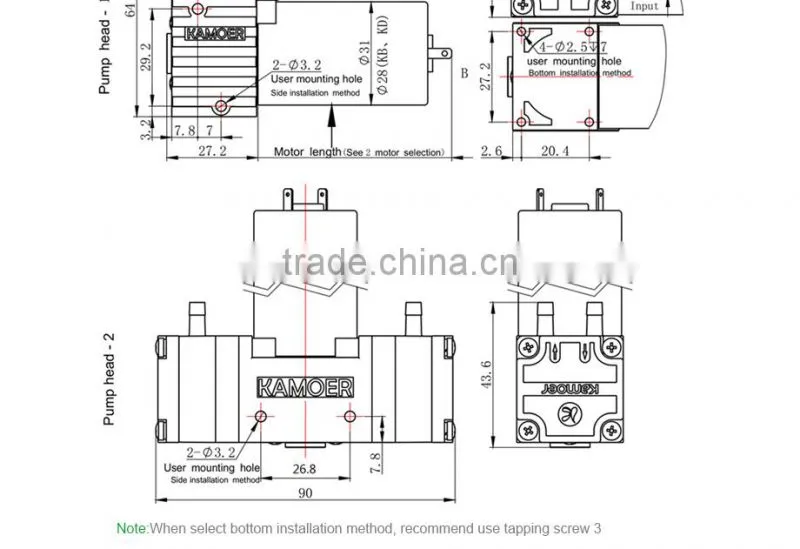 KAMOER Displacement Pump Micro Hydraulic Pump