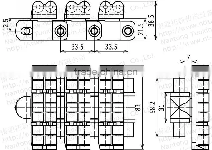 Roller Top 7100R Flexible Roller Chains