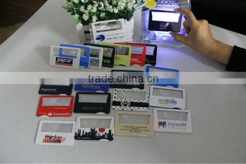 PVC business card magnifier