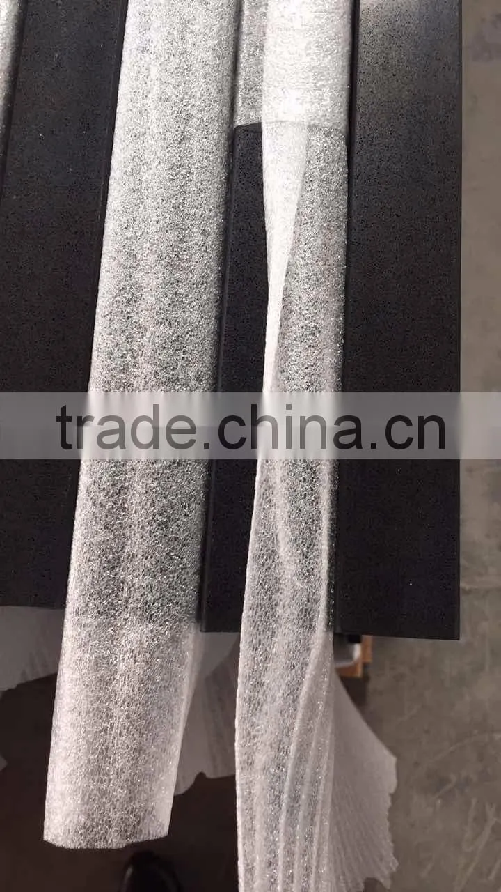 Artificial black quartz stone countertop
