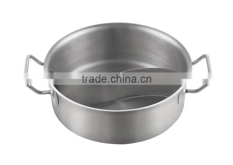 Two Handle Sauce Pan Saucepan Double-Flavoured Cooker Family Restaurant Hotel Usage Shot Body Stainless Steel Soup Pot